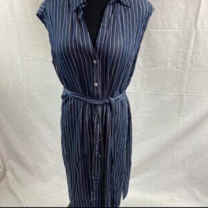 Ann Taylor v neck stripped dress in petite